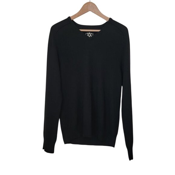 CLUB MONACO Black V-Neck Cashmere & Cotton Long Sleeve Sweater Men's XS - Picture 1 of 7
